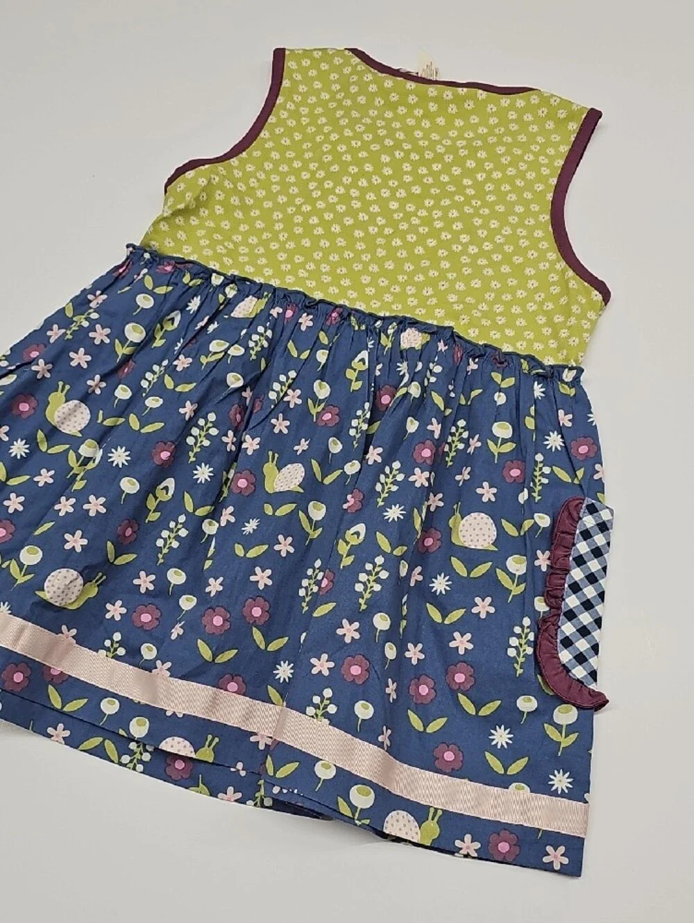 NWT Matilda Jane Olive Green, Navy & Pink Floral Mix Tiered Dress